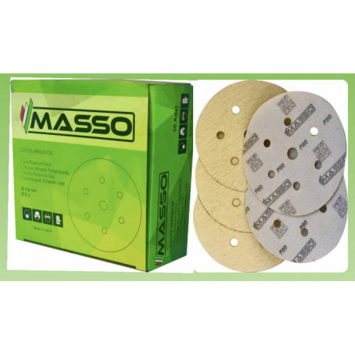 MASSO 7 DELİK P80-P120-P180-P220-P240-P320-P400 YUVARLAK CIRTLI DİSK ZIMPARA - 50 ADET