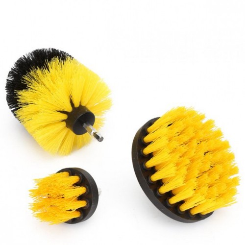 HALI VE DÖŞEME İÇİN MATKAP İLE KULLANILAN SOFT SARI TEMİZLEME FIRÇASI 3'LÜ SETİ