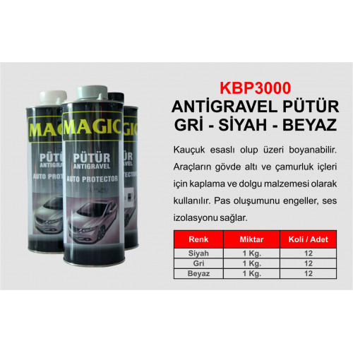 Magic Antigravel Pütür Siyah - Beyaz - Gri
